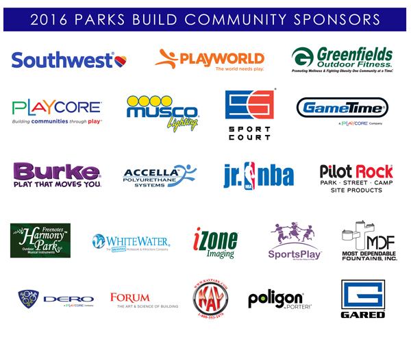 2016 Parks Build Community Sponsors 2016 Parks Build Community Sponsors