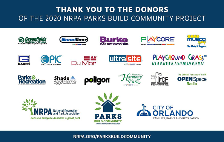 Parks Build Community Sponsors 2020