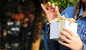 child opens a gift