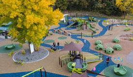 aerial view of a playground
