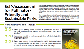 Self-Assessment for Pollinator Friendly and Sustainable Parks Self-Assessment for Pollinator Friendly and Sustainable Parks