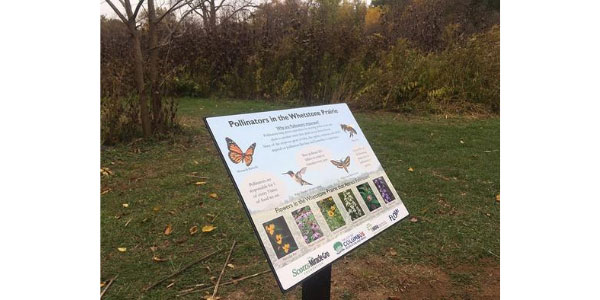 Educational signage about pollinators. Photo courtesy of Columbus Recreation and Parks Department. Educational signage about pollinators. Photo courtesy of Columbus Recreation and Parks Department.