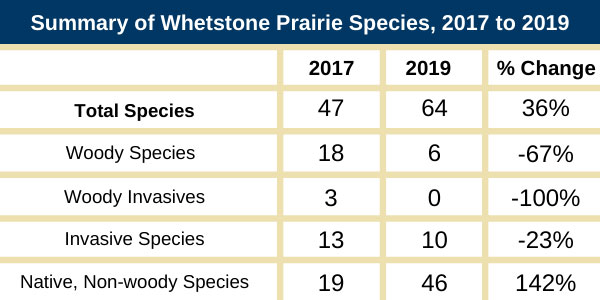 Whetstone Prairie Species Chart Whetstone Prairie Species Chart