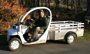Paul Gilbert drives an electric cart at an NVRPA park. Paul Gilbert drives an electric cart at an NVRPA park.