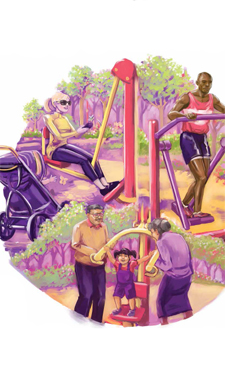 A new era of fitness trails and outdoor gyms helps communities stay healthy. A new era of fitness trails and outdoor gyms helps communities stay healthy.