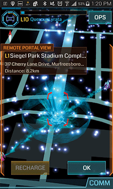 Author Linda Oakleaf captured Siegel Park in Murfreesboro, Tennessee, for the Resistance faction, which turned this portal blue and gained points for her team.  Author Linda Oakleaf captured Siegel Park in Murfreesboro, Tennessee, for the Resistance faction, which turned this portal blue and gained points for her team.