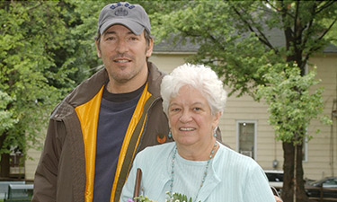 Bruce Springsteen with Marion Vinyard at the 2002 dedication of Vinyard Park. CREDIT: Greater Media Newspapers Bruce Springsteen with Marion Vinyard at the 2002 dedication of Vinyard Park. CREDIT: Greater Media Newspapers