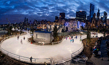 The innovative ice ribbon skating rink at Chicago's Maggie Daley Park is celebrating it's one-year anniversary. The innovative ice ribbon skating rink at Chicago's Maggie Daley Park is celebrating it's one-year anniversary.