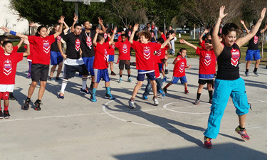 Youths participate in Troops for Fitness kickoff celebrations at Los Angeles' Sylmar Recreation Center.  Youths participate in Troops for Fitness kickoff celebrations at Los Angeles' Sylmar Recreation Center.