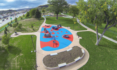 Legacy Commons Playground offers Rapid City families an exciting new place to play as part of the recent Memorial Park Promenade project. Legacy Commons Playground offers Rapid City families an exciting new place to play as part of the recent Memorial Park Promenade project.