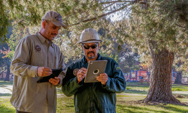 Employees of L.A. City Parks can use iPads and Davey Tree’s TreeKeeper tree management software to track new tree plantings, pruning, location and other information to manage the parks’ tree canopy. Employees of L.A. City Parks can use iPads and Davey Tree’s TreeKeeper tree management software to track new tree plantings, pruning, location and other information to manage the parks’ tree canopy.