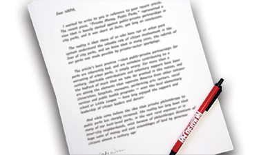 Let us know what you think about what you read each month in Parks & Recreation magazine! Let us know what you think about what you read each month in Parks & Recreation magazine!