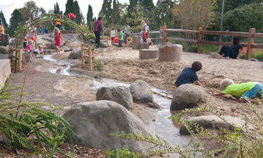 Sand and water at Portland's nature-themed Westmoreland Park provide hands-on, creative, imaginative and social play value. Sand and water at Portland's nature-themed Westmoreland Park provide hands-on, creative, imaginative and social play value.