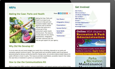 A wealth of resources exist to help you make the case for the health benefits of parks. A wealth of resources exist to help you make the case for the health benefits of parks.