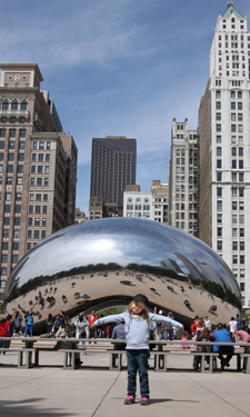 Anish Kapoor’s Cloud Gate, referred to as the “Giant Bean” by Chicagoans, has become part of the city’s distinctive iconography. Anish Kapoor’s Cloud Gate, referred to as the “Giant Bean” by Chicagoans, has become part of the city’s distinctive iconography.