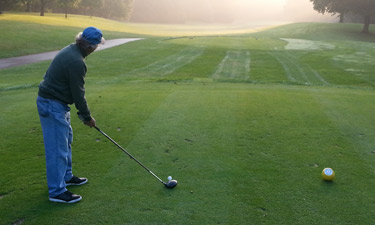 Here, the author enjoys a spot of golf at Waukesha County’s Naga-Waukee War Memorial Golf Course.   Here, the author enjoys a spot of golf at Waukesha County’s Naga-Waukee War Memorial Golf Course.