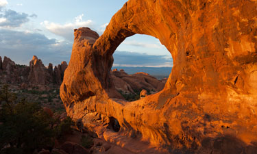 The iconic Double O Arch at Arches National Park, Utah. The iconic Double O Arch at Arches National Park, Utah.
