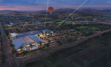 The 688-acre Great Park in Irvine,  California, will eventually boast a 176-acre sports complex, open play areas and a 270,000-square-foot ice skating center like the one seen in this rendering. The 688-acre Great Park in Irvine,  California, will eventually boast a 176-acre sports complex, open play areas and a 270,000-square-foot ice skating center like the one seen in this rendering.