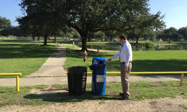 Recycling receptacles with clear language, different colors and smaller holes encourage correct sorting and greatly increase the likelihood that park visitors will recycle appropriately. Recycling receptacles with clear language, different colors and smaller holes encourage correct sorting and greatly increase the likelihood that park visitors will recycle appropriately.